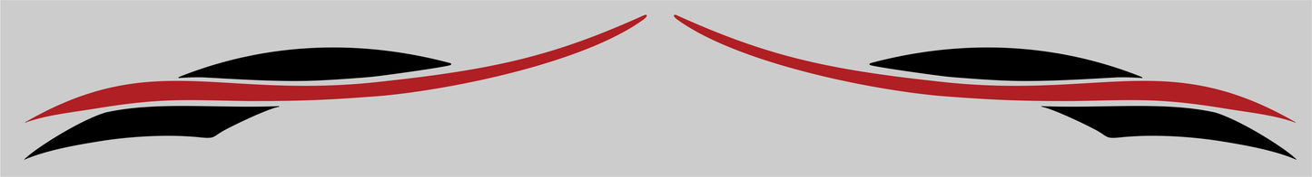 Vinyl Decals - Swoop Flare Design - Color Red & Black