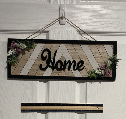 Handmade Craft / "Home" Rectangular Hanging Décor Plaque