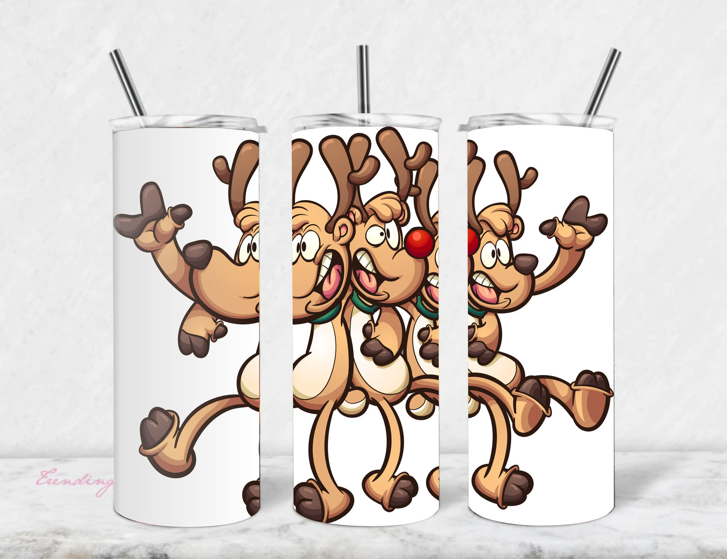 Dancing Reindeer Stainless Steel Vacuum Insulated Tumbler