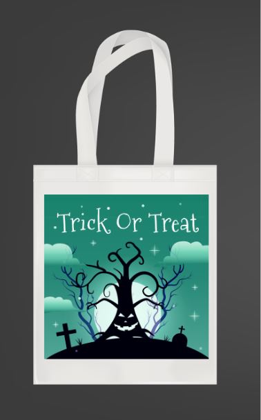 Halloween Treat Polyester Tote Bag - Single Sided - 12” x 14”