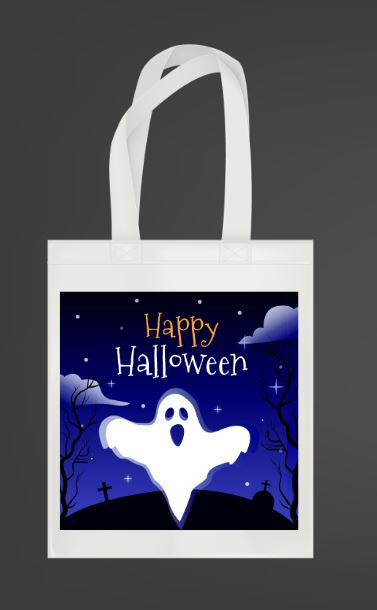 Halloween Treat Polyester Tote Bag - Single Sided - 12” x 14”