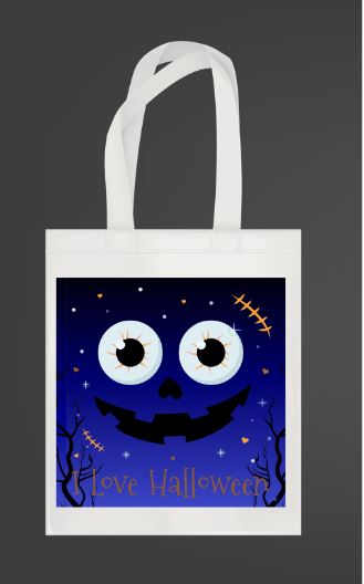 Halloween Treat Polyester Tote Bag - Single Sided - 12” x 14”