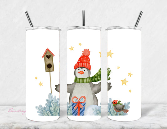 Penguin Watercolor Stainless Steel Vacuum Insulated Tumbler