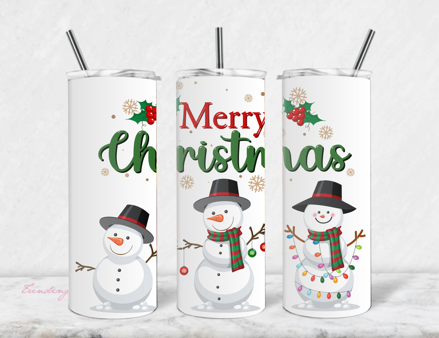 Snowmen Xmas Stainless Steel Vacuum Insulated Tumbler