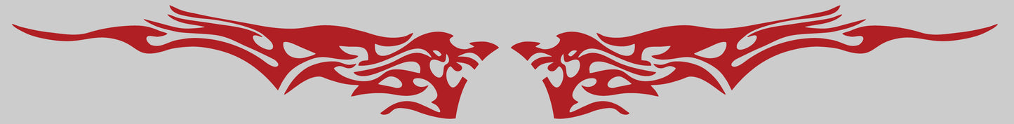 Vinyl Decals - Tribal Flame Design - Color Red