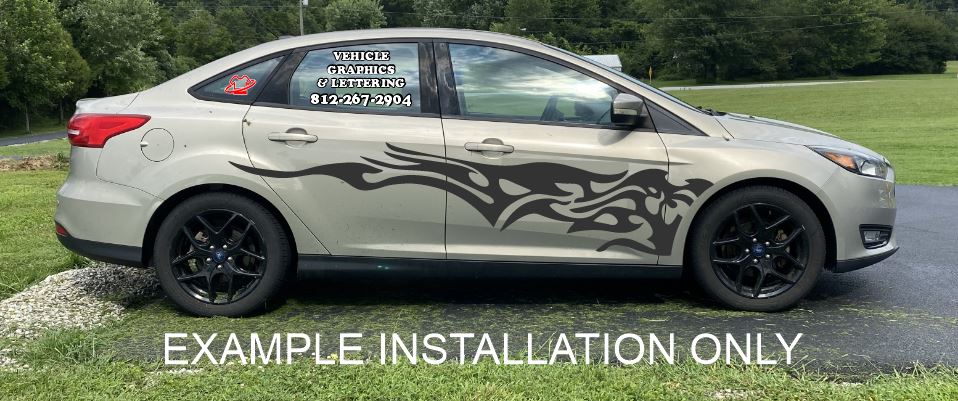 Vinyl Decals - Tribal Flame Design - Example Installation Only