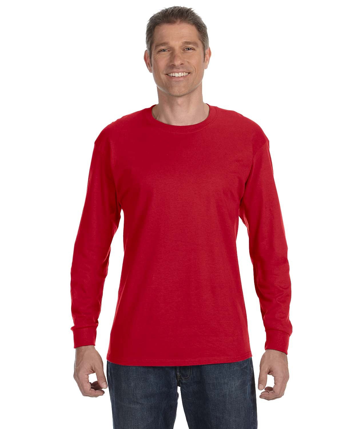 Classic Fit Long Sleeve Cotton Tee with Customer Design