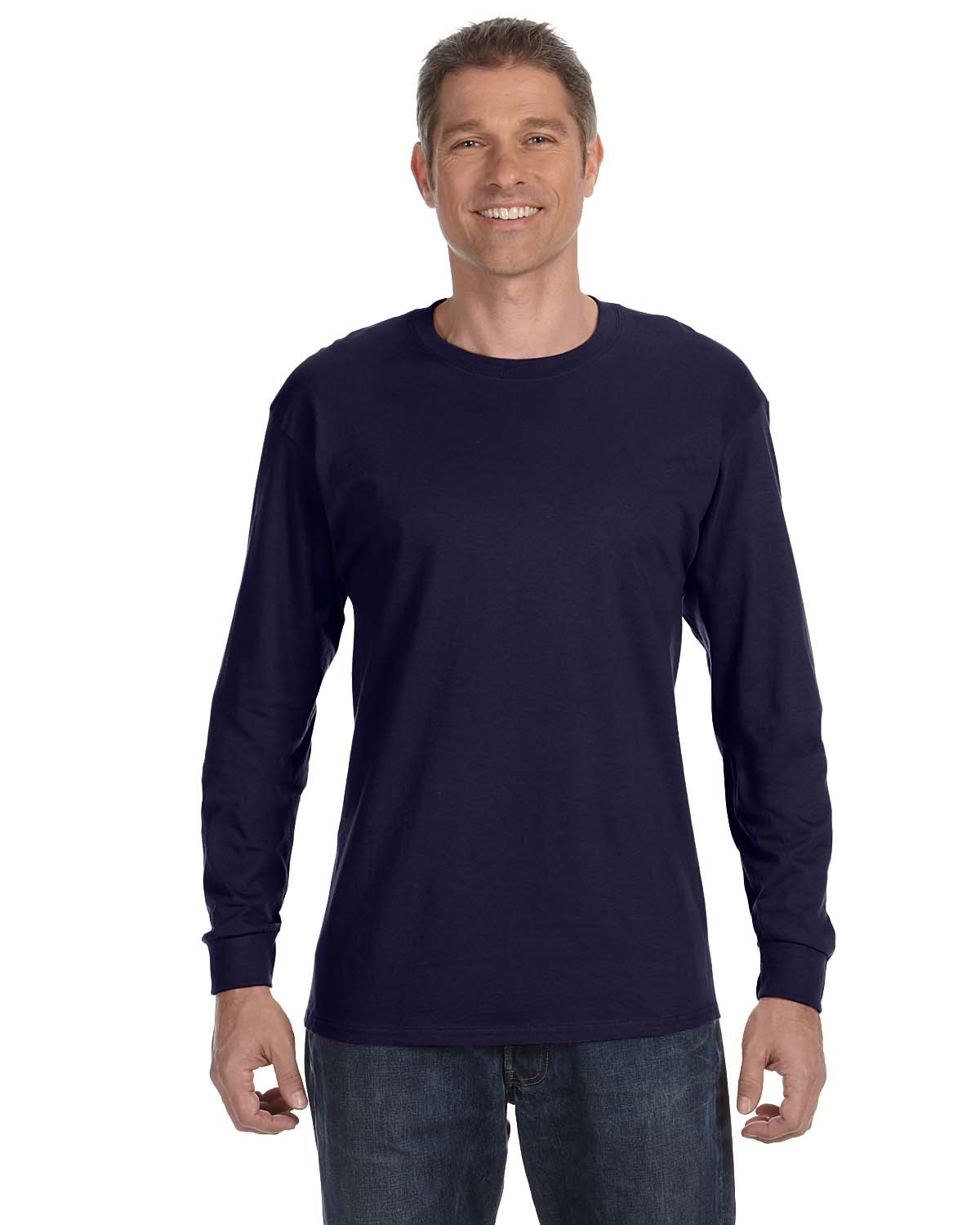 Classic Fit Long Sleeve Cotton Tee with Customer Design