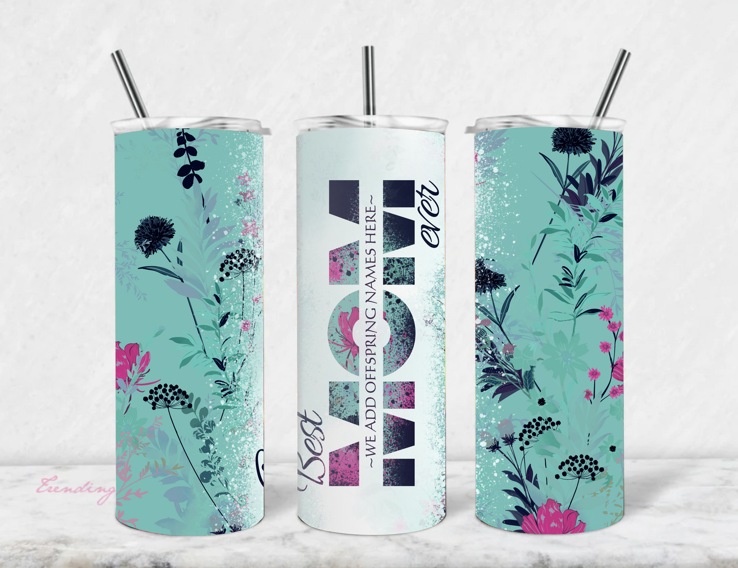 Mothers Day gift idea, stainless steel skinny tumbler.